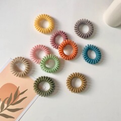 小号电话线发圈女磨砂森系电线圈无痕头绳扎马尾简约气质基础发绳
