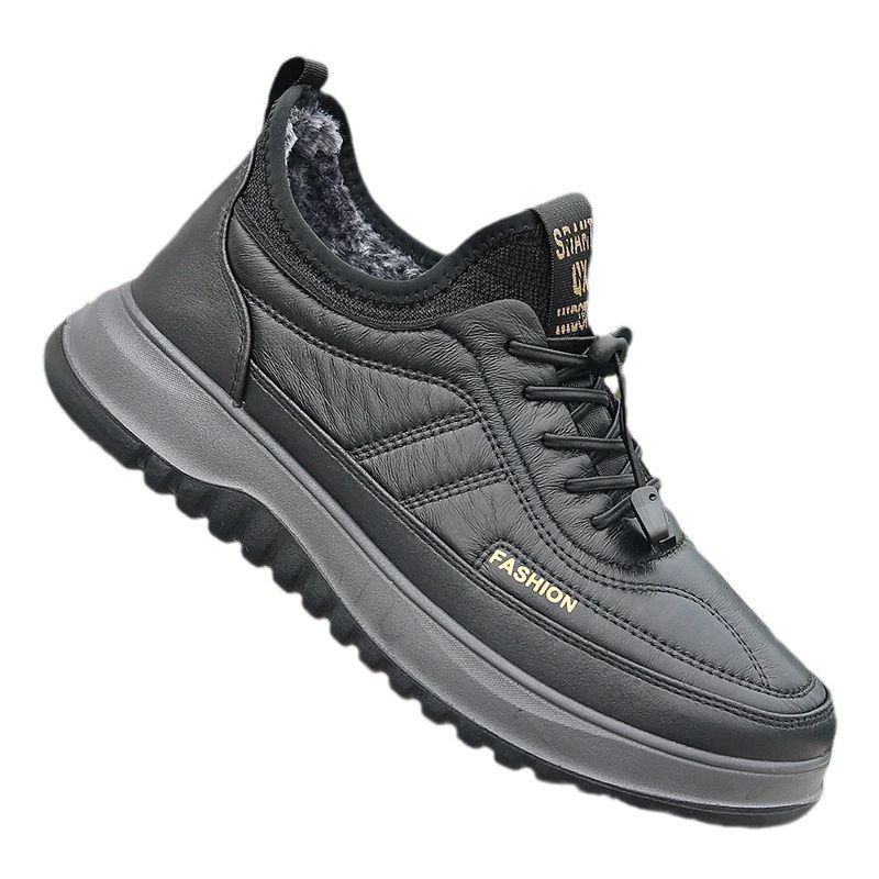 Zapatos de algodón de invierno, zapatos casuales deportivos de todo fósforo de moda para hombres, más zapatos de terciopelo para papás de mediana edad y ancianos, zapatos perezosos de un pie