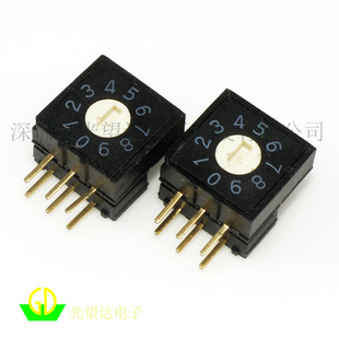 Horizontal 10*10 in-line pin 0~9 10-bit BCD coded switch 3*3 rotary switch RV3AF-10/16