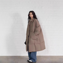 新款大码女装 高档秋冬新款时尚羽绒服2024宽松版西装领单排扣