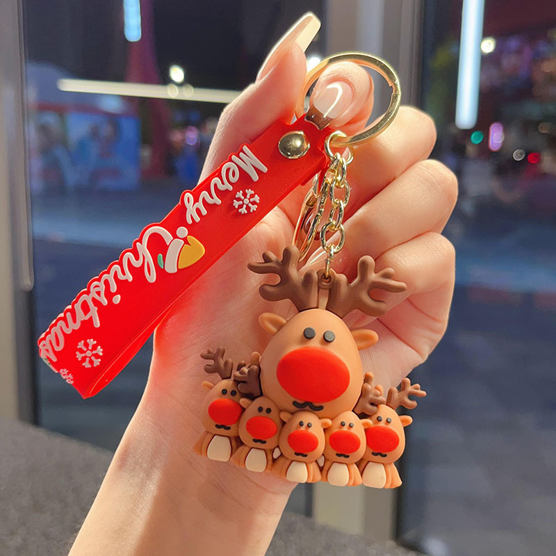 古典的なサンタクロースのキーホルダークロスボーダーストラップバッグアクセサリー自動車チェーン小商品カップル小プレゼント卸売り|undefined