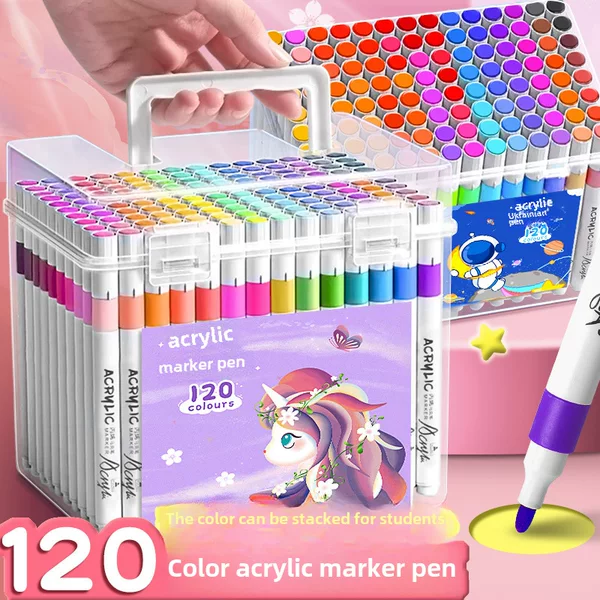 Acrylic marker washable and opaque color stackable waterproof quick-drying hand-painted diy watercolor pen drawing book