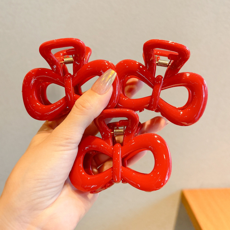 Anchor Clip de tiburón de arco de sangrado para mujeres de alto nivel no lastimar la cabeza detrás del clip de agarre de cabello de invierno y otoño