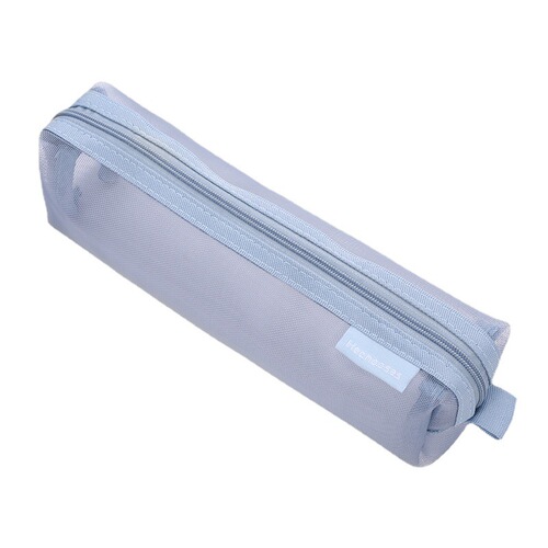 Thickened square simple transparent mesh pencil bag large capacity pencil case student exam stationery bag storage box wholesale