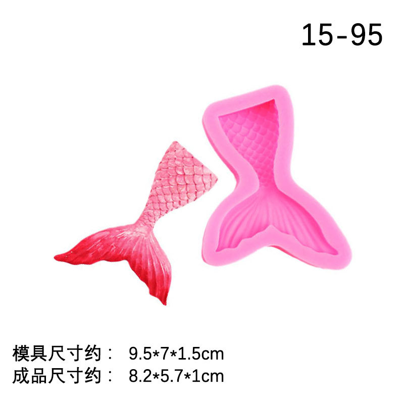 Hornear fondant molde de pastel de océano Concha molde de silicona cola de sirena piezas de decoración de pastel de chocolate