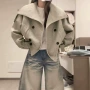 女式口袋秋冬立领夹克
