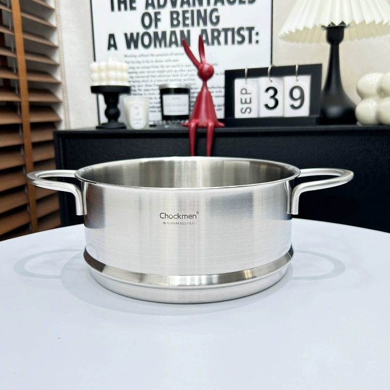 Пароварка с двумя ушками. Подставка для приготовления на пару из нержавеющей стали 18-10 с ручкой, подставка для приготовления на пару с приподнятым отделением.