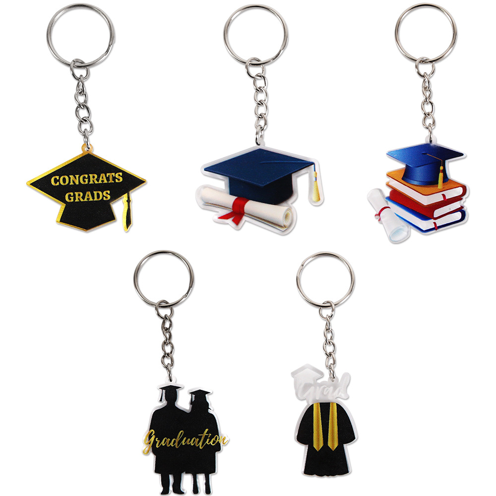 Temporada de graduación llavero colgante acrílico sombrero de doctorado ropa de soltero bolso colgante jardín de infantes regalo de graduación de la escuela primaria