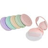 Small acrylic handheld folding round mirror, brush