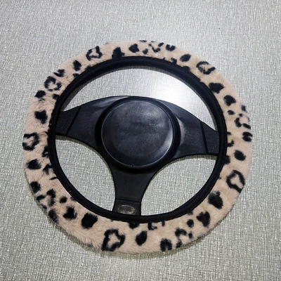 sweat-absorbent cover universal, Steering wheel cover - long-hair-beige-without-inner-ring-38cm