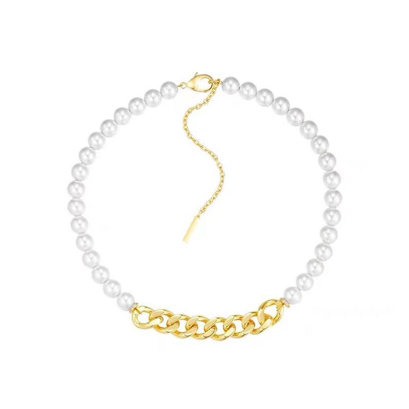 Streetwear Geometric Artificial Pearl Copper Plating Womenu0027S Necklace