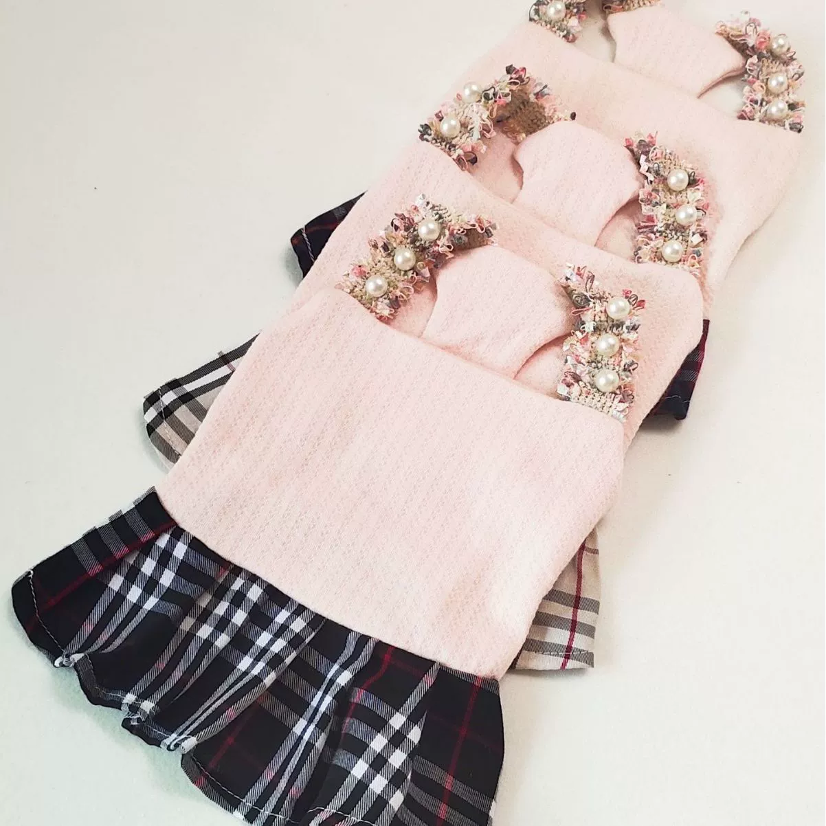 Изготовленная на заказ хлопковая клетчатая юбка для щенков Тедди Биксионг Слинг для маленьких собак весенне-осенняя летняя одежда тонкая