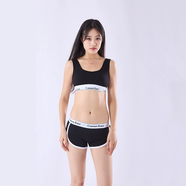 Tank top, bra, black underwear