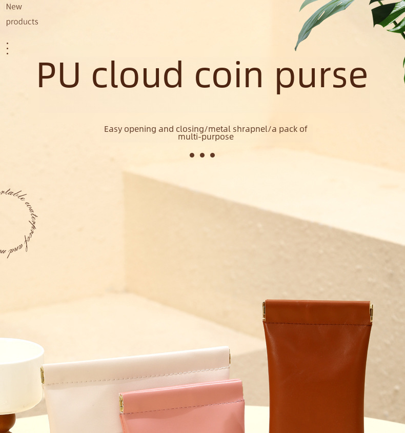 Nouveau sac de rangement en PU pour éclats d'obus, mini porte-monnaie pour femme, portefeuille pour femme, sac à cartes, sac de grande qualité, sac à cosmétiques_voghion.com