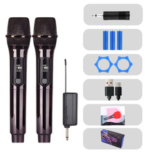 跨境108一拖二无线麦克风2.4G充电款家用ktv舞台户外手持无线话筒