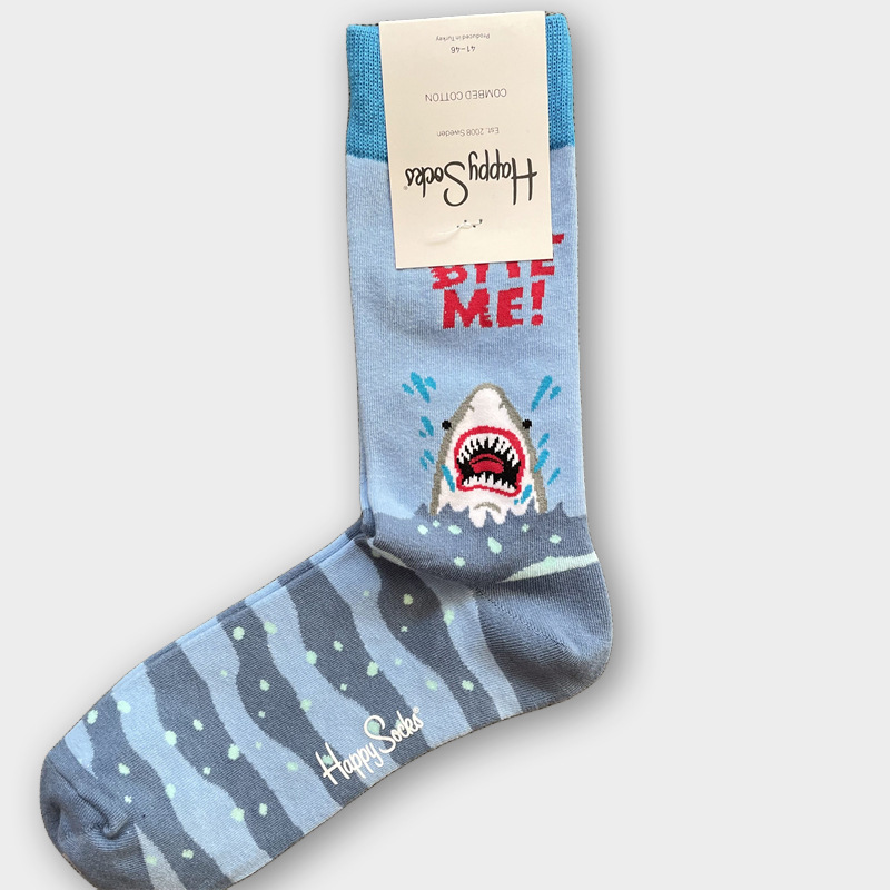 ハッピーソックス メンズソックス ミドル丈 コーマ綿 吸汗消臭 通気性 スウェーデン製 おしゃれ カラフル 薄手