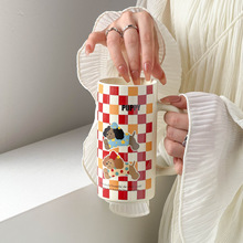 快乐小狗高颜值陶瓷水杯伴手礼童趣可爱马克杯大容量直筒杯礼品