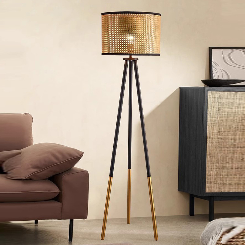 Nordic modern floor lamp living room sofa bedroom bedside study coffee table creative tripod vertical lamp