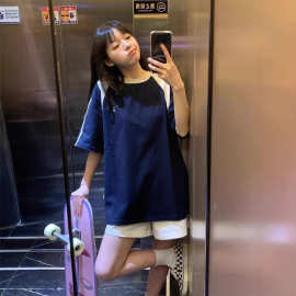 夏季少年感运动服套装女学院风宽松休闲短袖短裤小个子两件套女潮