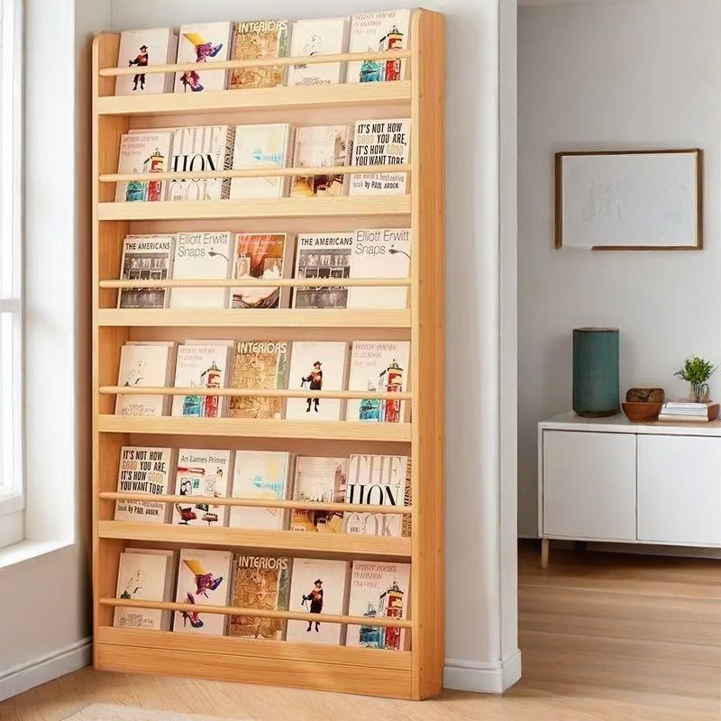 Bookshelf Behind the Door, Home Bedroom Storage Rack, Wall-To-Ceiling Multi-Layer Storage Solid Wood Wall-Mounted Children's Kindergarten Bookcase