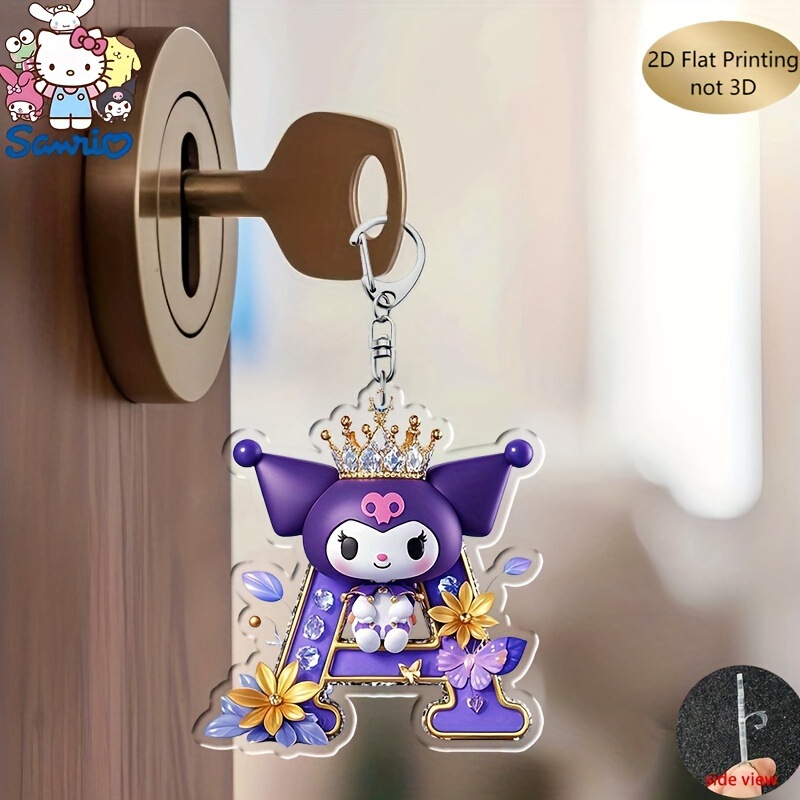 Cross-Border Popular Acrylic Cute Kuromi 26-Letter Alphabet Pendant Cartoon Bag Keychain Gift