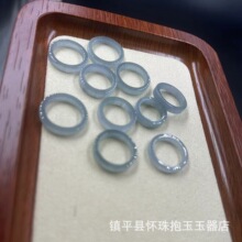 天然翡翠方形幸运环散珠 冰种蓝水跑环A货小环手串DIY配饰手链