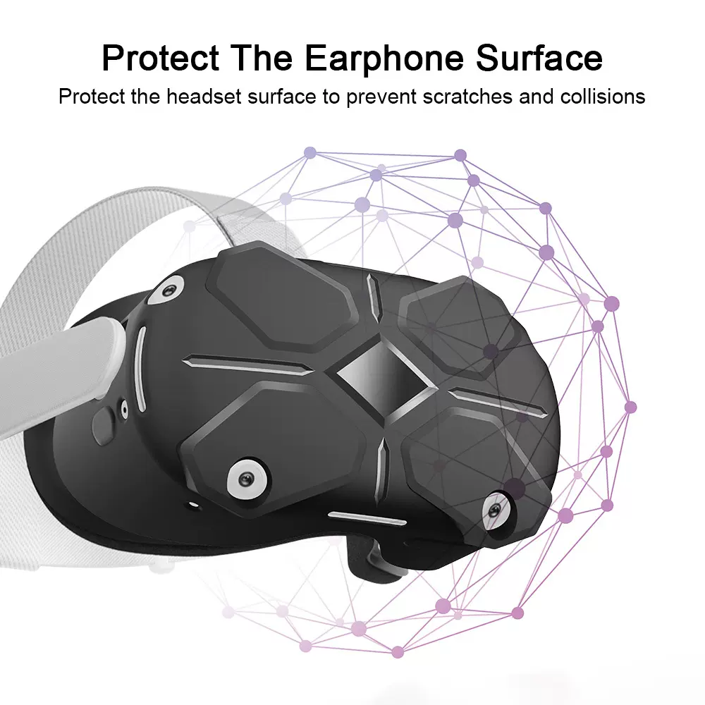 适用于Oculus Quest 2主机保护套 防摔抗震防尘头盔罩 VR眼镜配件