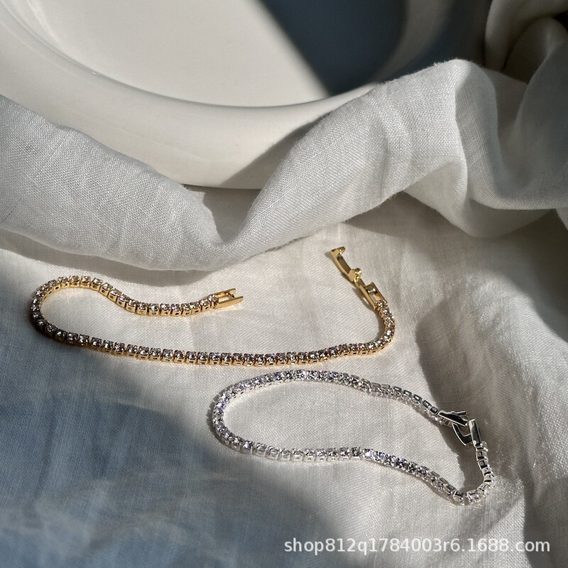 Colorful shining white stone bracelet fine star ins exquisite all-match high-grade jewelry strap bracelet for women