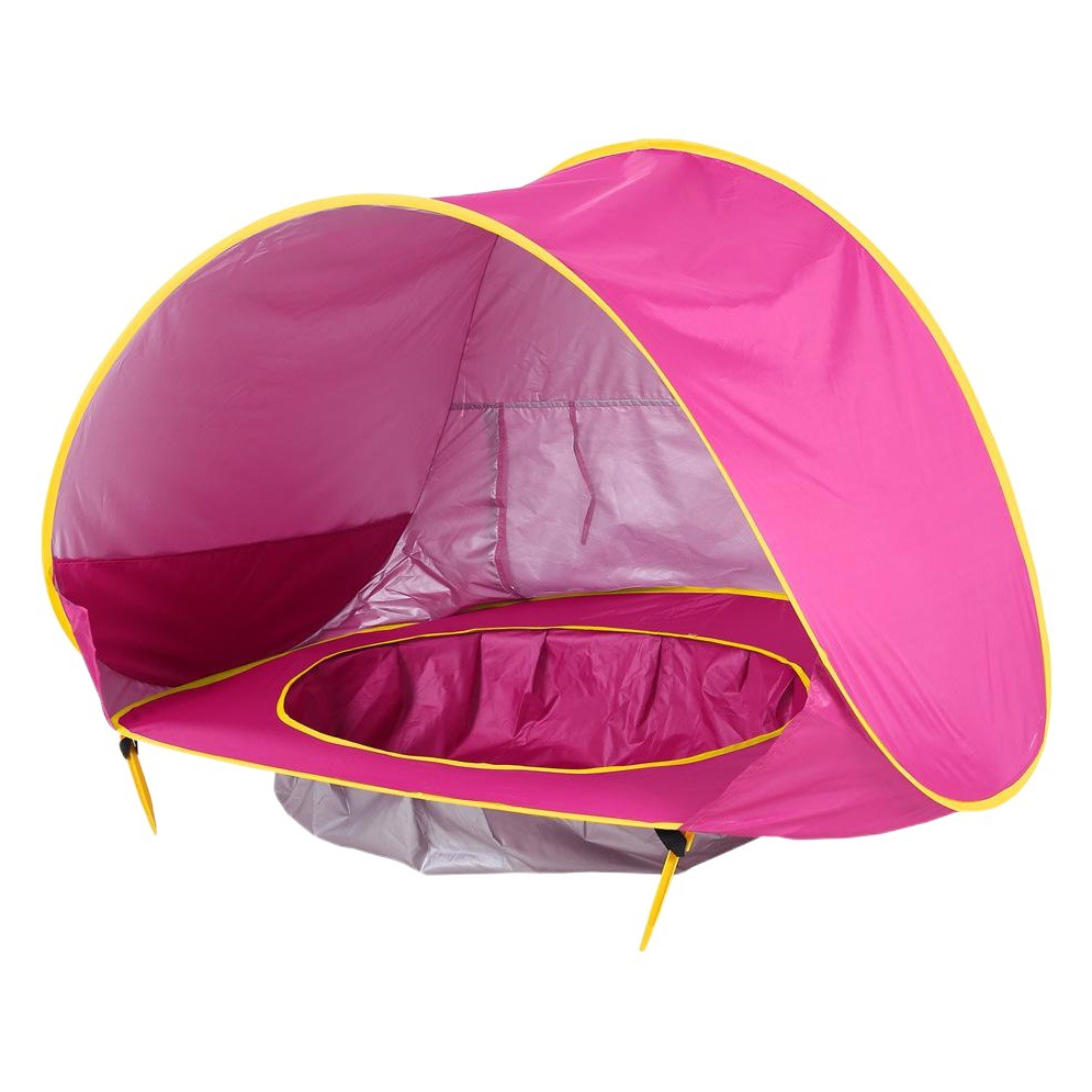 Carpa de playa con parasol para acampar al aire libre para niños, con almacenamiento de agua, piscina de bolas para bebés, piscina de playa plegable y de apertura rápida.