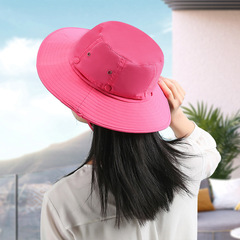 Outdoor fishing anti-snatch big-brimmed hat Breathable mesh anti-mosquito sun visor Storage mesh men's and women's hats