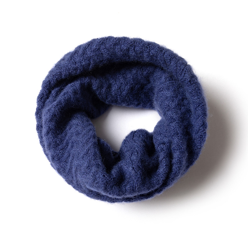 Lekasha cashmere 100% pure cashmere women's solid color knitted neck warmer, fashionable and casual