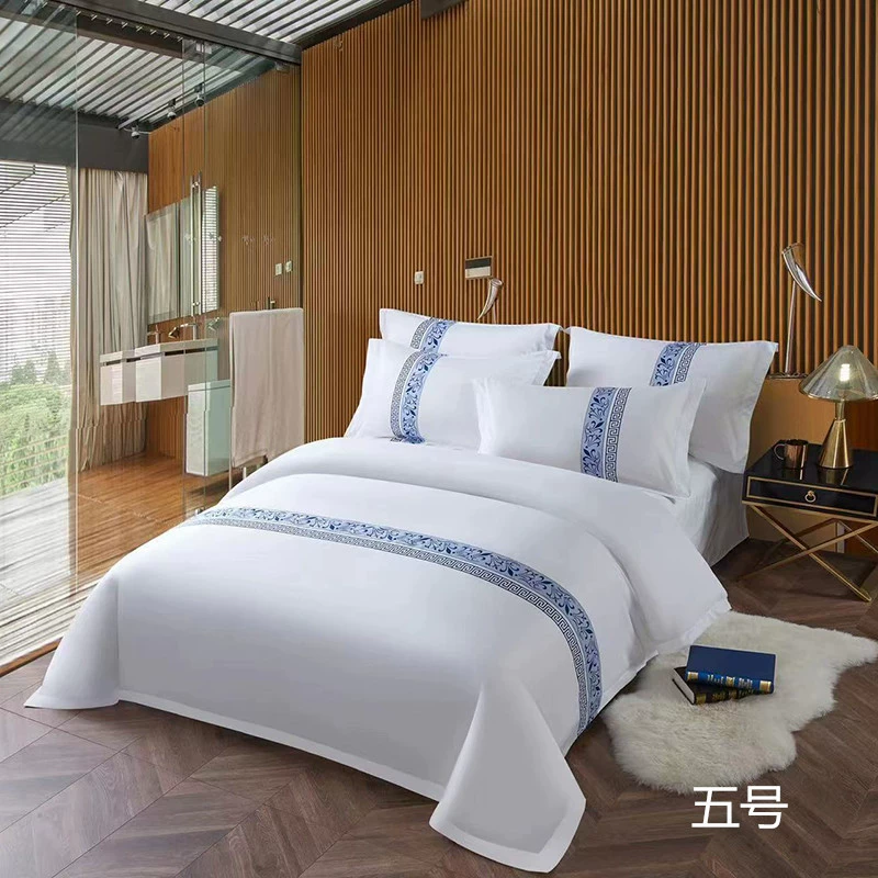 White set for hotel, bedspread, cloth, 4 piece set