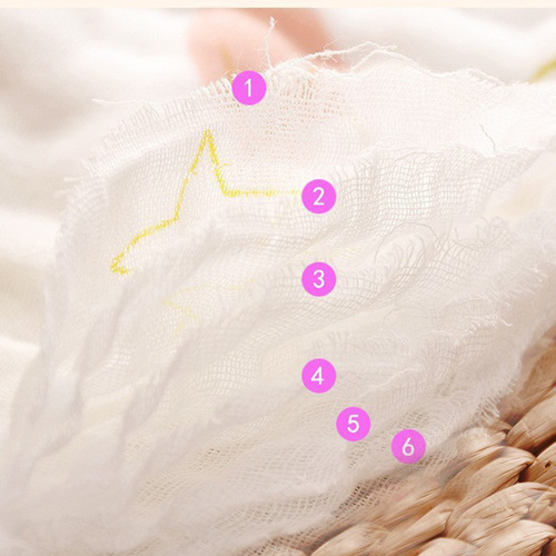 Baby petal bib 6-layer cotton gauze manufacturer wholesale children's saliva 360-degree rotating newborn bib
