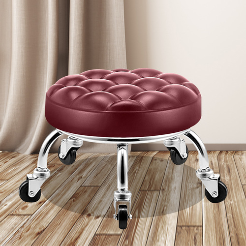 Home Skating Low Step Stool for Children Learning to Walk, Movable Beauty Stool with Wheels for Adults, Round Stool for Wholesale, Bench