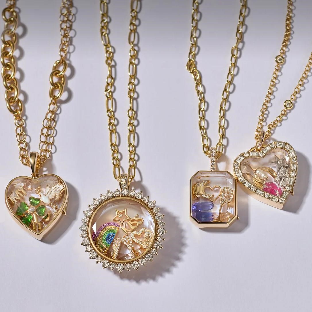 欧美复古个性相盒吊坠项可开合diy吊坠中空设计透明盒子18k金保色