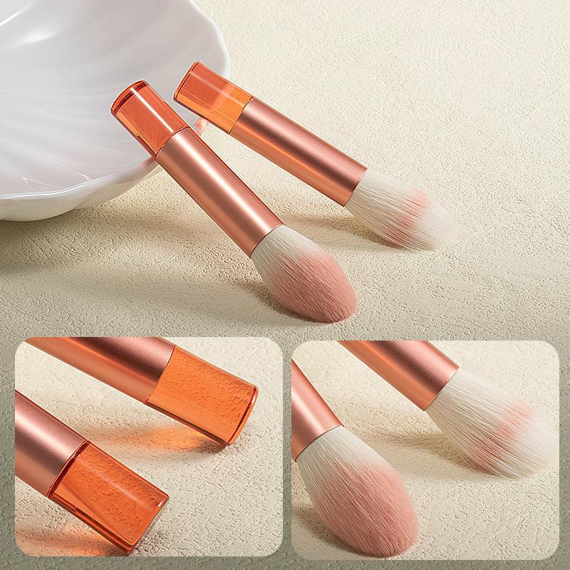 Mini juego de pinceles de maquillaje 8 mango de cristal transparente viaje maquillaje portátil herramienta de belleza para principiantes juego completo