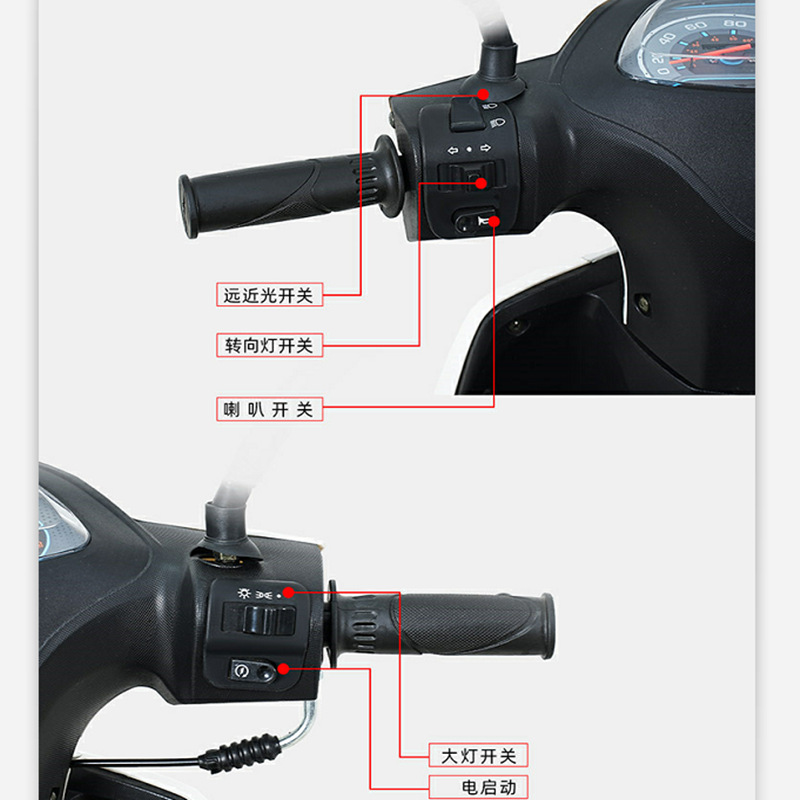 Motocicleta scooter Qiaoge a gasolina, compatible con la normativa Nacional IV, se puede matricular, 125CC, scooter de movilidad de dos ruedas para hombres y mujeres, certificado Nacional IV.