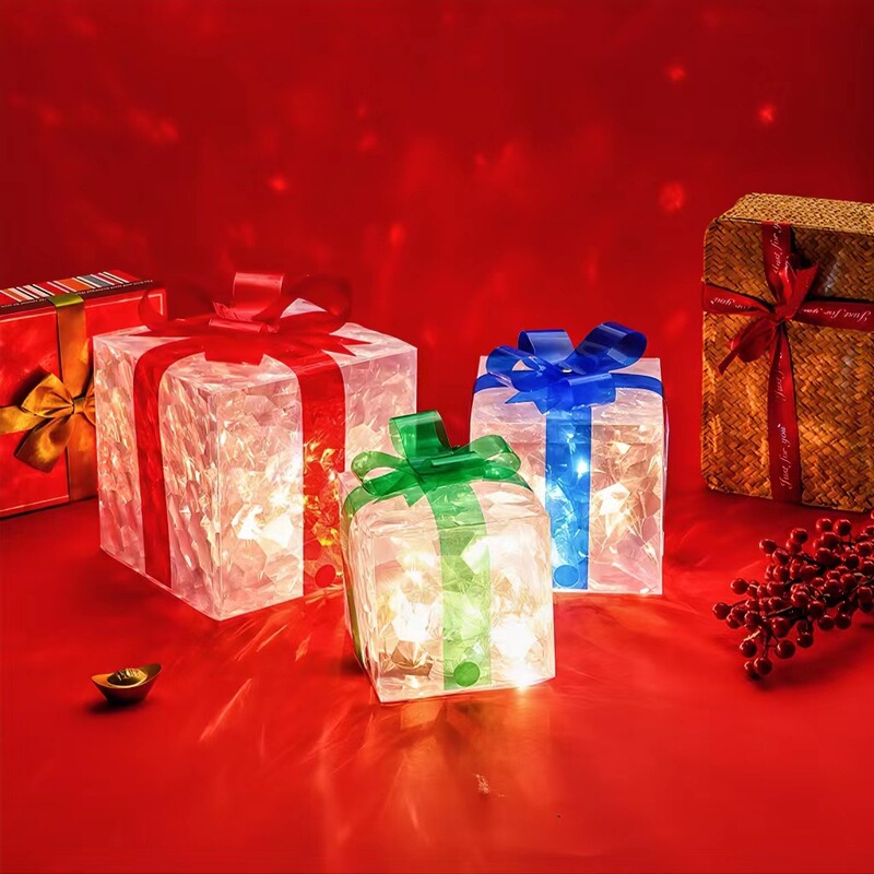 発光ギフトボックスクロスボーダークリスマス装飾レーザーギフトボックス|undefined