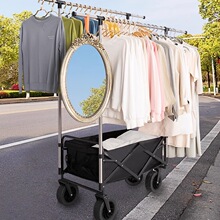 夜市摆摊衣架折叠卖衣服展示地摊晾衣架露营车移动推车挂衣架