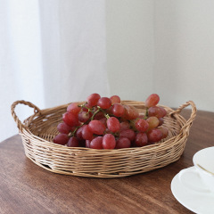 柳編み果物トレー手作り編み果物収納皿家庭用朝食皿焙煎店バッグ展示トレー