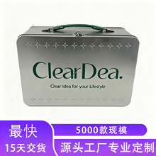 厂家翻盖带锁手提金属铁盒 美妆洗护礼盒收纳箱 铁皮工具箱