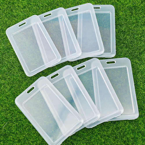 Factory direct sales simple transparent flip bus card holder plastic meal card protective cover student name badge holder