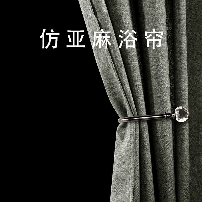 Изготовленная на заказ имитация льняной занавески для душа, скандинавская занавеска для ванной комнаты, водонепроницаемая утолщенная занавеска без перфорации, дверная занавеска, занавеска для душа