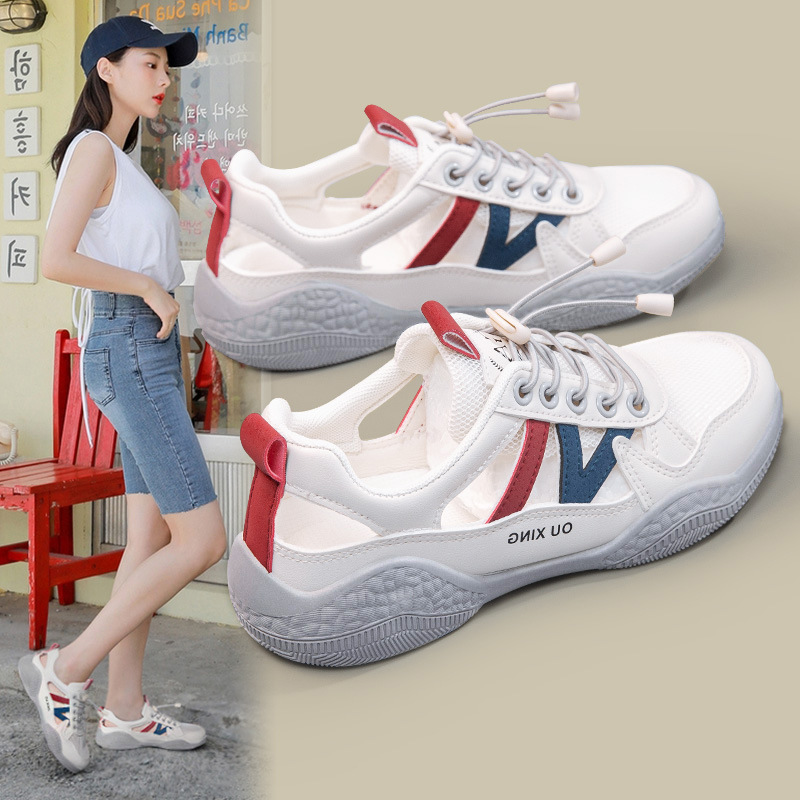 Hy101 New Mesh Shoes Women's Breathable 2024 Summer Hollow Mesh Increased Trendy Casual Shoes Breathable Sports Shoes