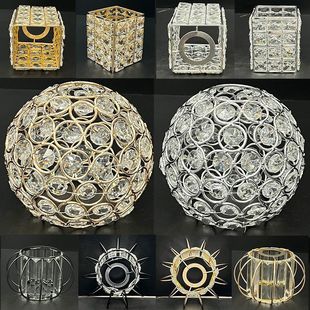 Light Luxury Cover Chandelier E14 Table Lamp Wall Lamp Shell Cover Universal E27 Creative Glass Lampshade Accessories Round European Style