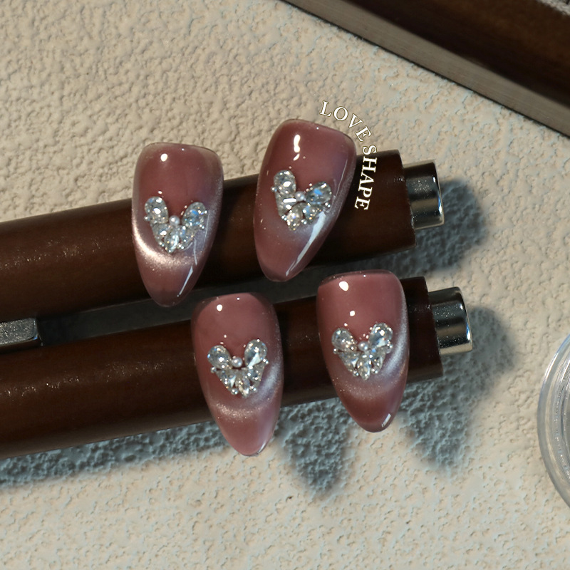 Nuevo taladro de uñas de amor en línea super flash gota de agua plana amor material de collage paquete de uñas decoración al por mayor