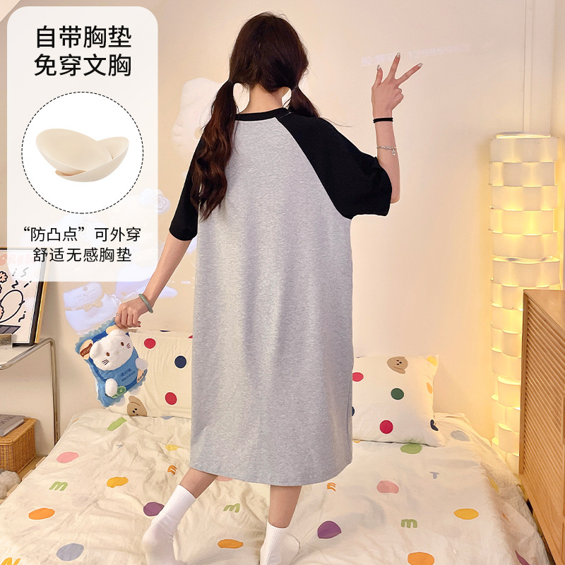 2025 nuevo HelloKitty con cojín de pecho pijama de verano de algodón de dibujos animados lindos pijamas casera ropa casera