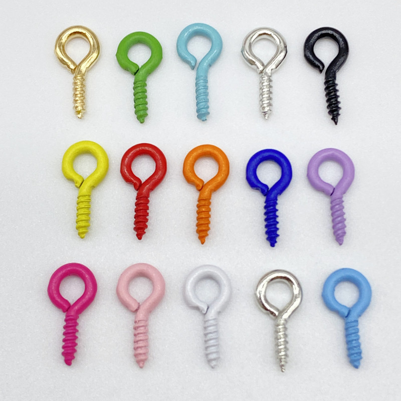 Color paint sheep eye nail metal screw sheep diy key chain accessories pendant jewelry spring buckle lobster buckle