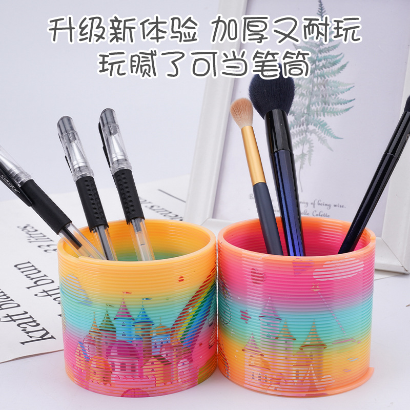 Nuevo medio caballo de dibujos animados Arco Iris anillo 7,6 cm anillo de primavera noche mercado puesto Venta caliente anillo de juguete educativo para niños image 3