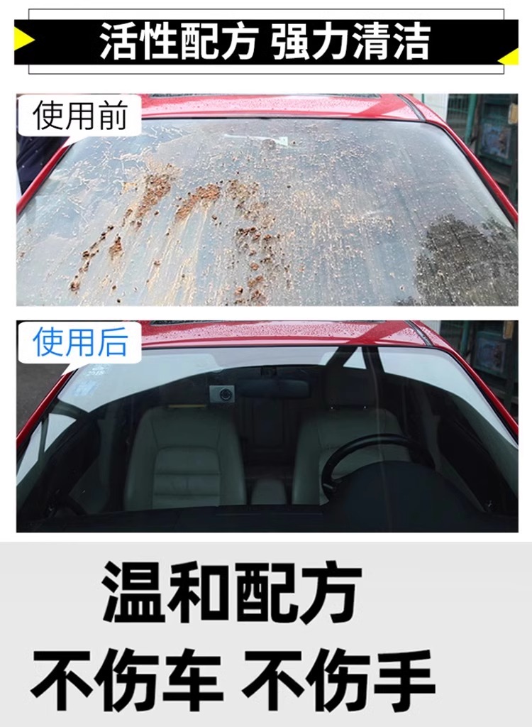 Car Glass Cleaner, Powerful Stain Remover, Oil Film Remover, Wiper Fluid, Antifreeze for Temperatures Below -40 Degrees, Car Cleaning Agent for All Seasons